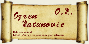 Ozren Matunović vizit kartica